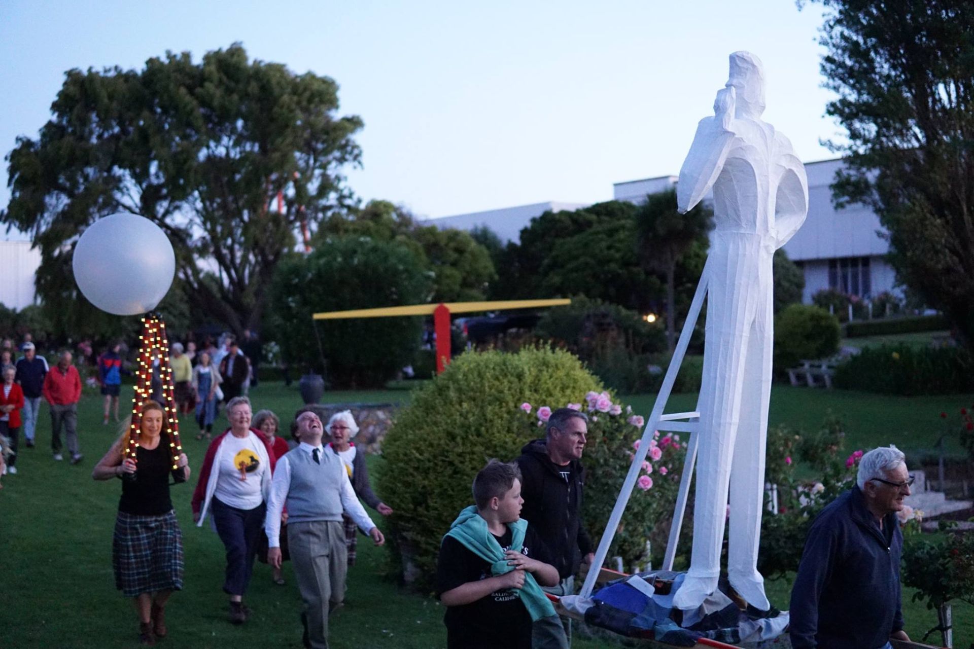 The night of the Plus 8 Man light up party in the FJ Gardens, Jan 2019.  Photo: Emily Bissland ABC South West