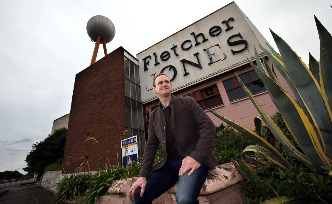Dean Montgomery in 2014 just after he bought the derelict FJ site.  Photo: Warrnambool Standard
