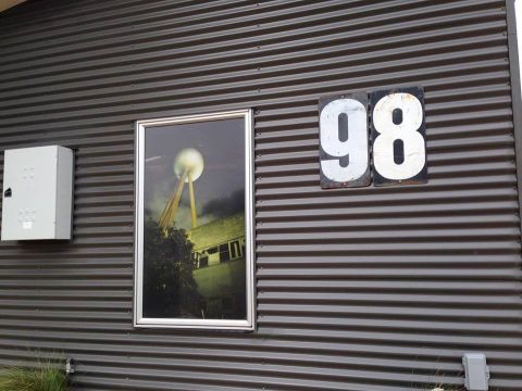 These people have transformed their front garage window into something that gives back to the street. It was printed on mesh (like on taxis) so that light still comes in but you can't see into the garage. Photo: Andrew Kirkham aka Warrnambool's A & E Photography.