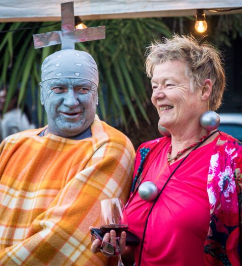 Pete Smith and Julie Eagles rocking their silver ball costumes at the Silver Ball Light up party.  Photo: Rhonda McDonell