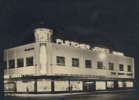 The Man's Shop windows - post war lighting.  Photo: Jones Family Collection 