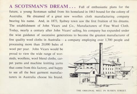 The story of Vicars Mill.  Loaned by Eleanor Anderson.  