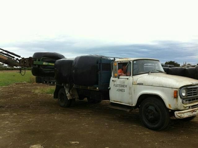 And here's the truck at work hay baling on the Kelly farm.  Photo: Kelly Family 