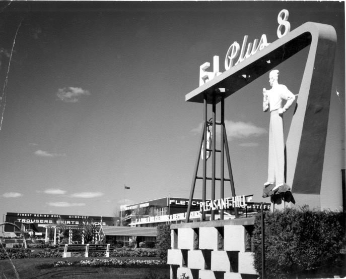 The Plus 8 Man who used to hang in the gardens is now in pieces after being vandalised in the dark years of the site.  There is hope that he will be restored or replicated.  Photo: Jones Family Collection 