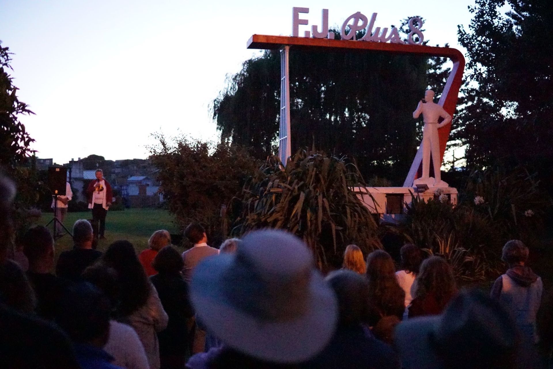 The night of the Plus 8 Man light up party in the FJ Gardens, Jan 2019.  Photo: Emily Bissland ABC South West