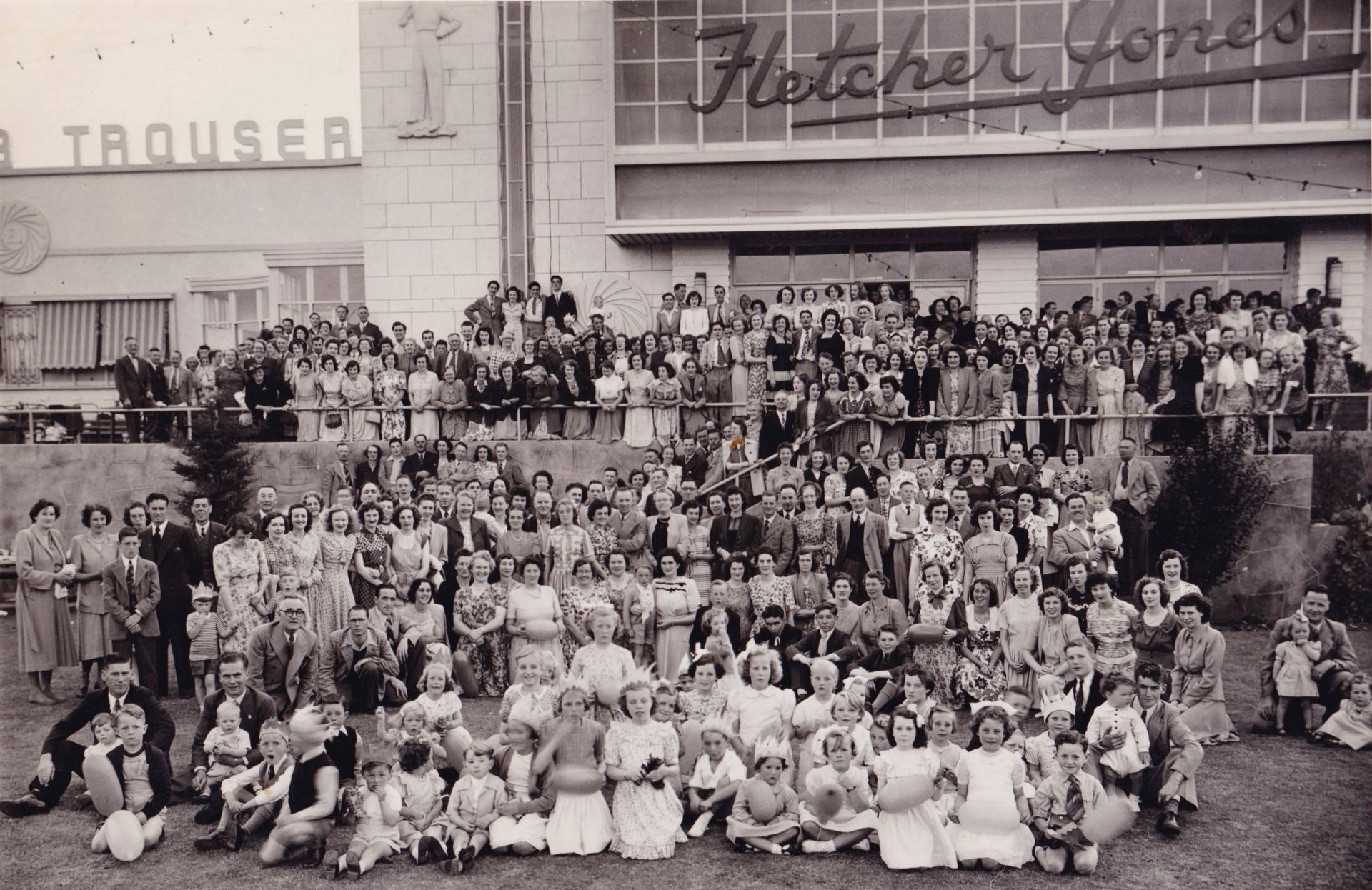 Christmas Party 1950's FJ Staff and families gather in front of the Pleasant Hill Factory. FJ is third from left in front just behind the kids. Christmas Party 1950's FJ Staff and families gather in front of the Pleasant Hill Factory. FJ is third from left in front just behind the kids. Photo:Alex Wilkins (shared by Danny and Marg O'Connor)
