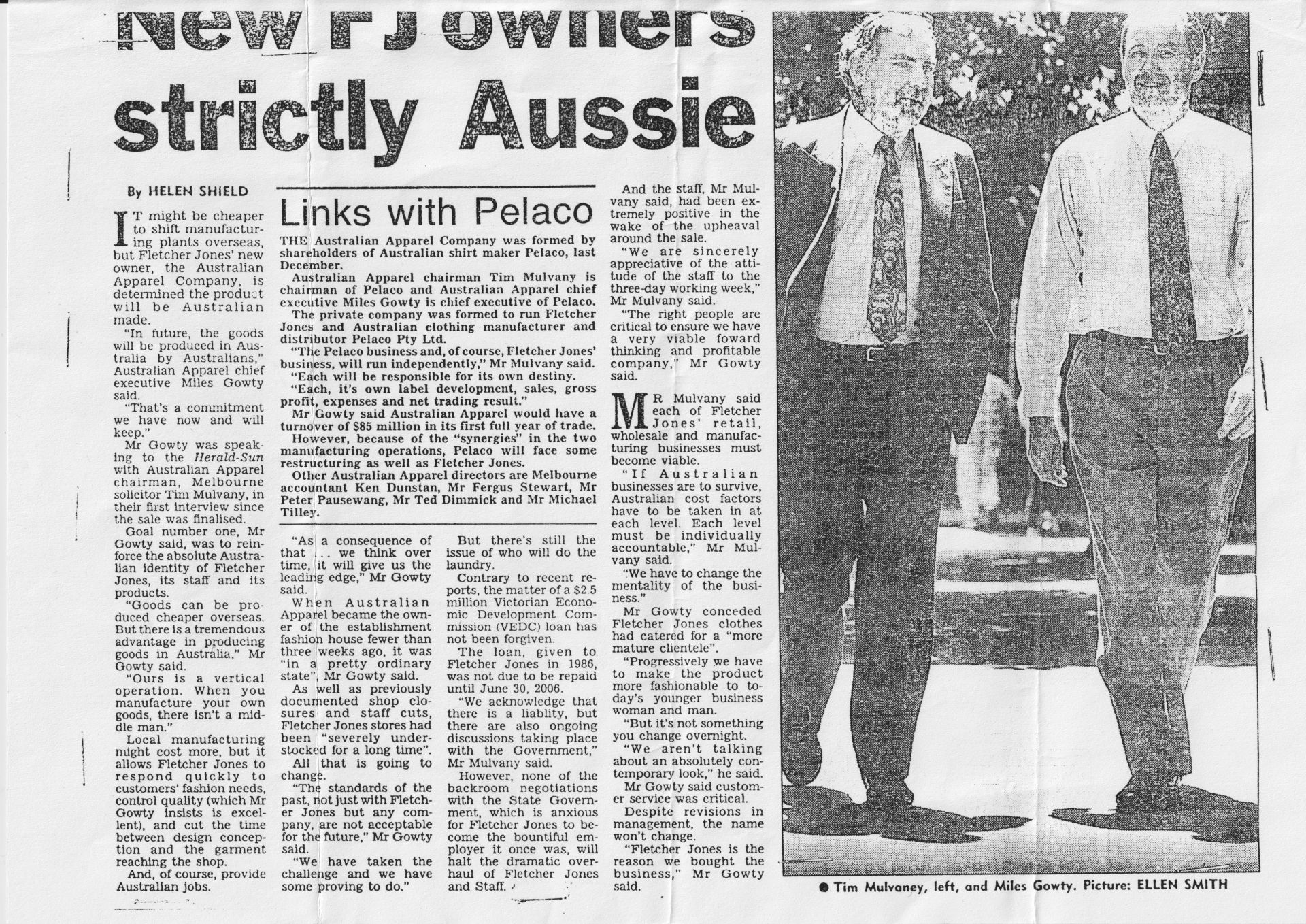 Herald Sun (1992/93 - precise date unknown) photocopied article shared by John Ballard.