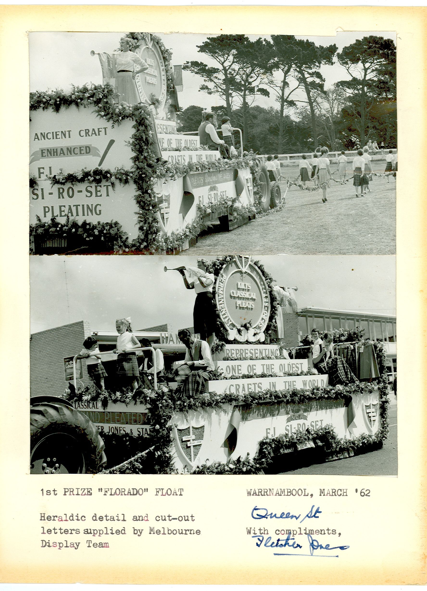 1962 Florado winner - card signed by Fletcher Jones. Photo: Jones Family Collection 1962 Florado winner - card signed by Fletcher Jones. Photo: Jones Family Collection