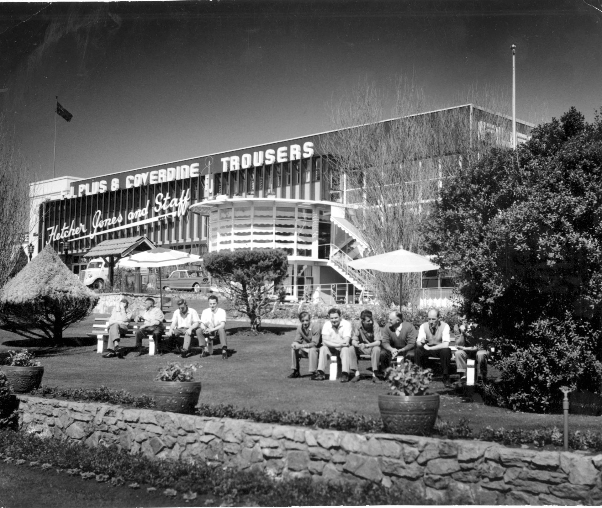 Workers enjoying the gardens at lunchtime 1962. Photo: Jones Family Collection Workers enjoying the gardens at lunchtime 1962. Photo: Jones Family Collection