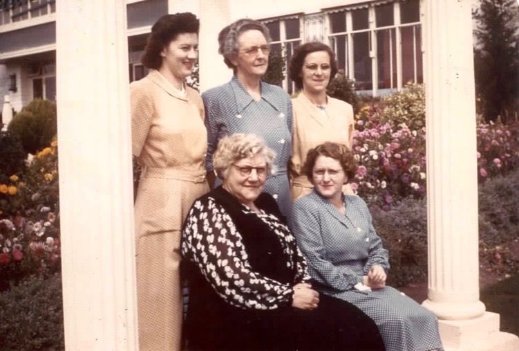 Nellie Chandler front left in the FJ gardens.   Photo: shared by Ralph Jones 