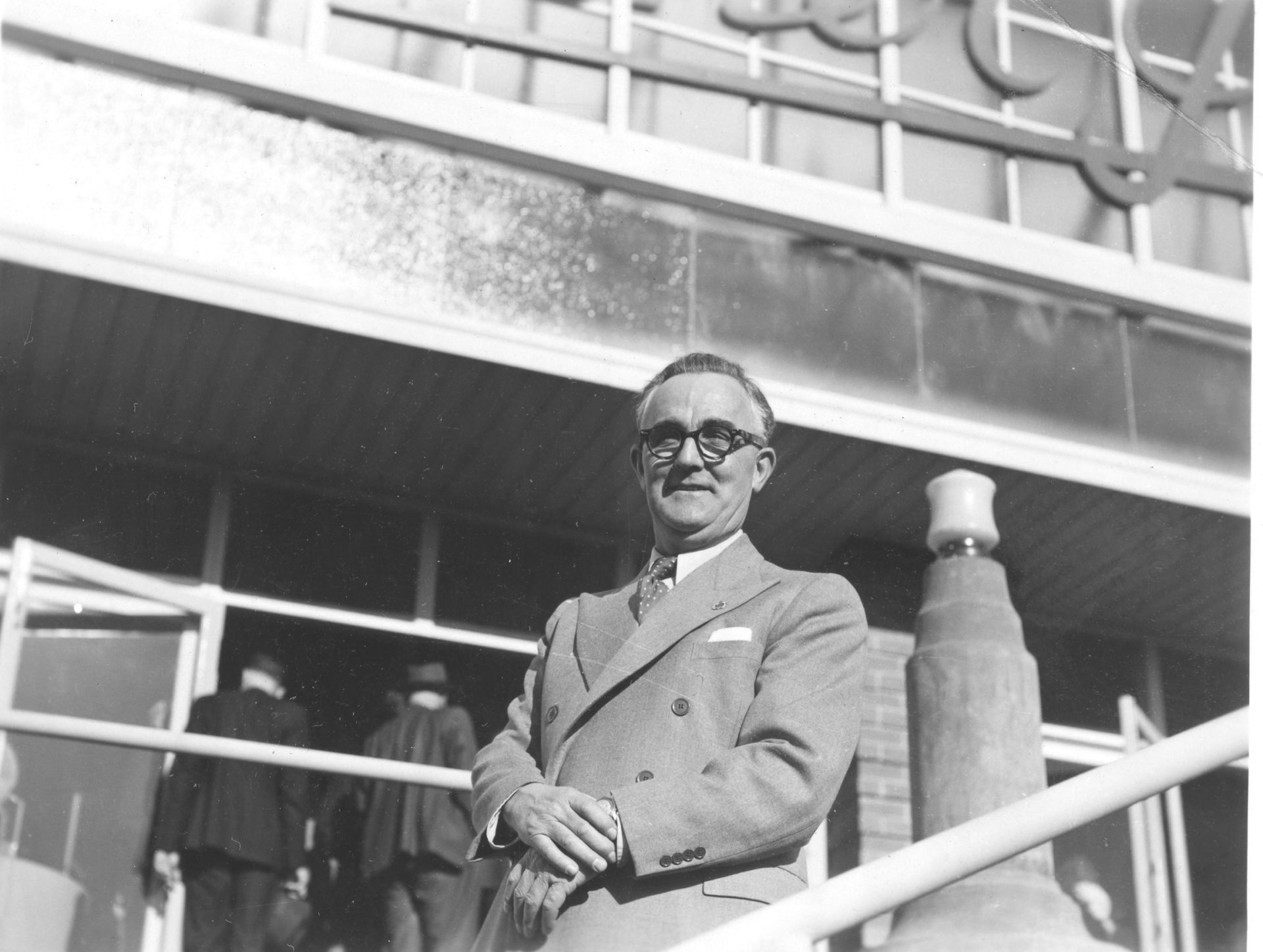 FJ looking happy at the opening of Pleasant Hill Factory 1948.  Photo: Jones Family Collection 