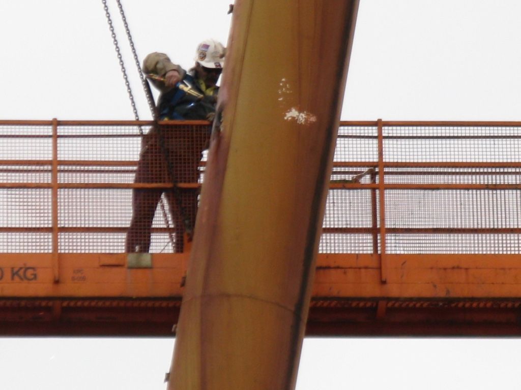 Removing the pipes.  Photo: Julie Eagles 