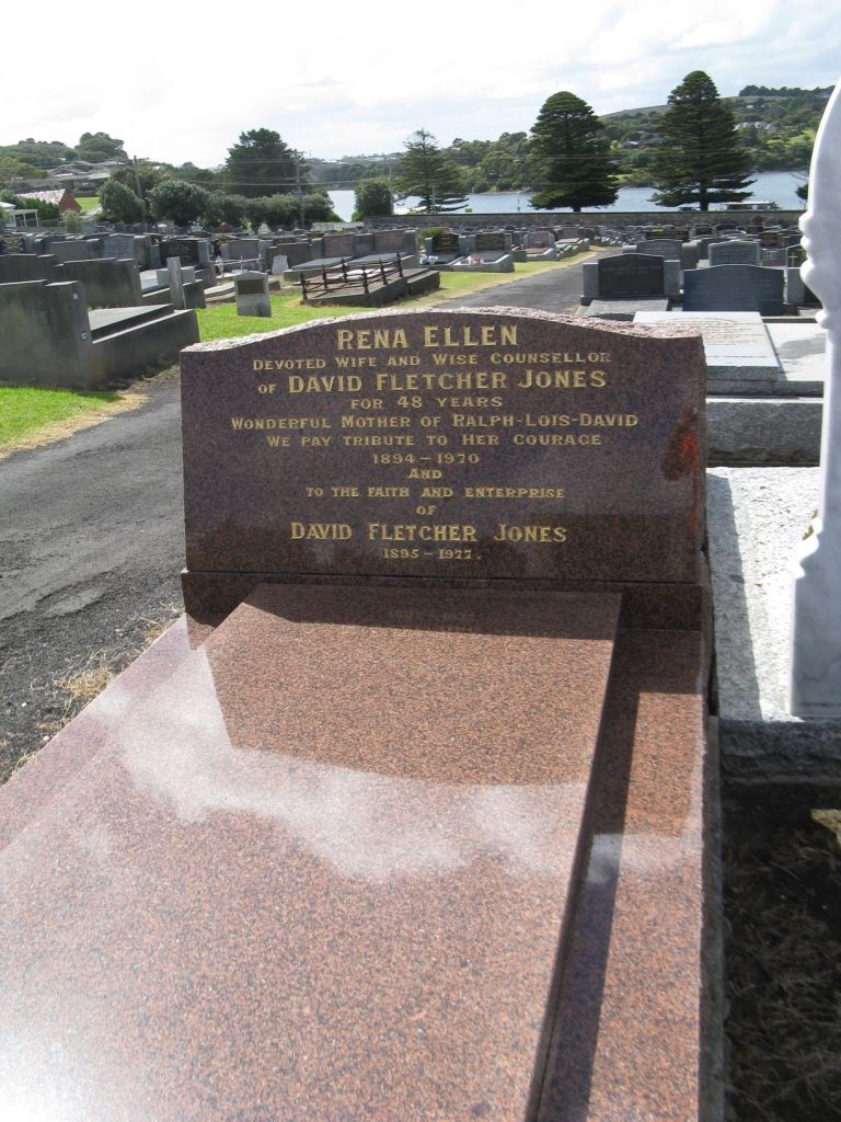 The grave of Rena Jones and Sir Fletcher Jones in the Warrnambool cemetery.  Photo: Julie Eagles 