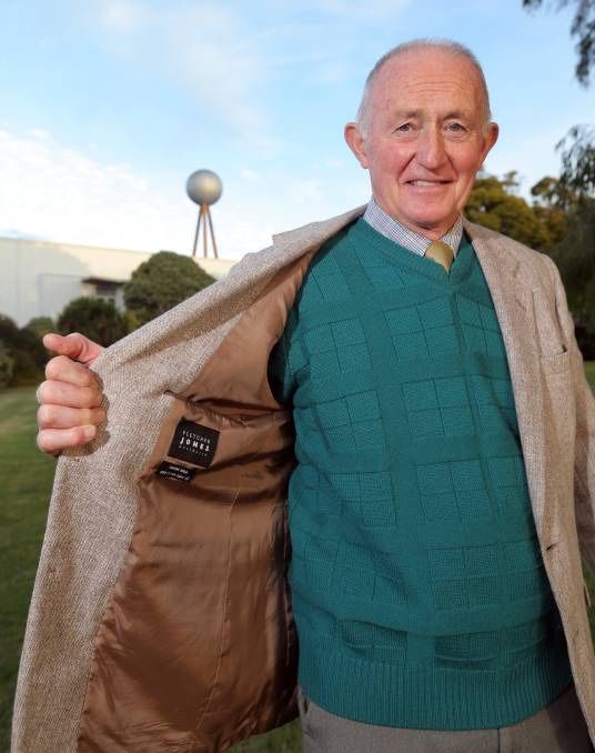 Bruce Turner still wears his Fletcher Jones clothes - pictured at a re-union of the cutting room FJ staff in 2016.  