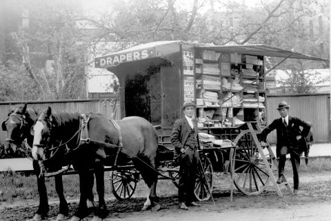 FJ - the early years as a hawker with Stan Clapton selling drapery 1918. Photo: Jones Family Collection 