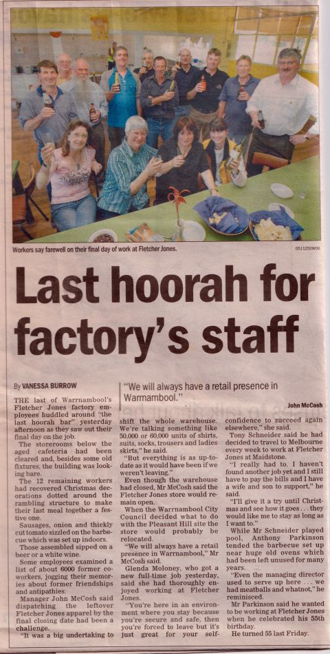 Warrnambool Standard Saturday November 26, 2005, page 5. 