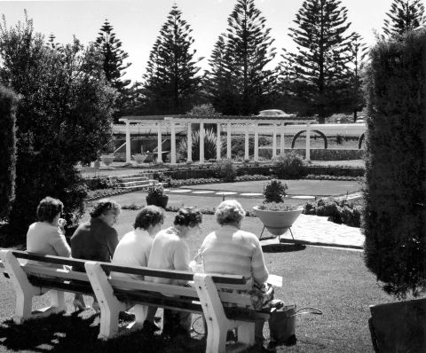 Workers enjoying the gardens at lunchtime 1962.  Photo: Jones Family Collection