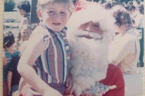 FJs Christmas Party 1974 photo from  Peter Joseph Stapleton Santa with 3year old John Stapleton 