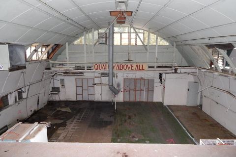 Inside the Quonset Hut 2014, formerly the FJ Dry Cleaning, Reforming and Repair department. Photo: Dale Starick  