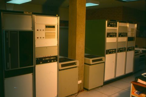 The 'Bunker' or computer room under Pleasant Hill.  There are tunnels and rooms that were excavated by staff through the sandstone to provide additional space. Photo: Jones Family Collection  