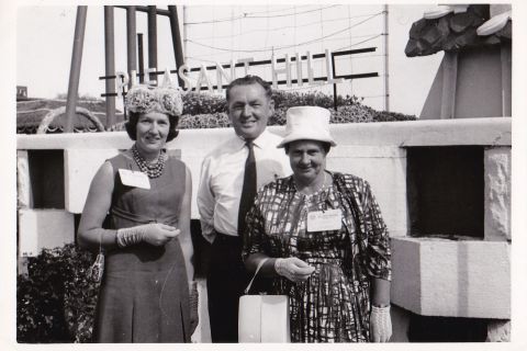 Margaret Thorburn left with friends at a Rotary Conference in the Pleasant Hill gardens. Photo: shared by David Thorburn  